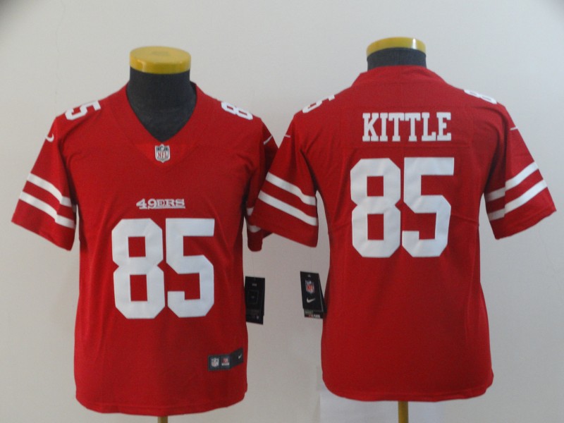 Youth San Francisco 49ers #85 Kittle Red Nike Vapor Untouchable Limited Player NFL Jerseys